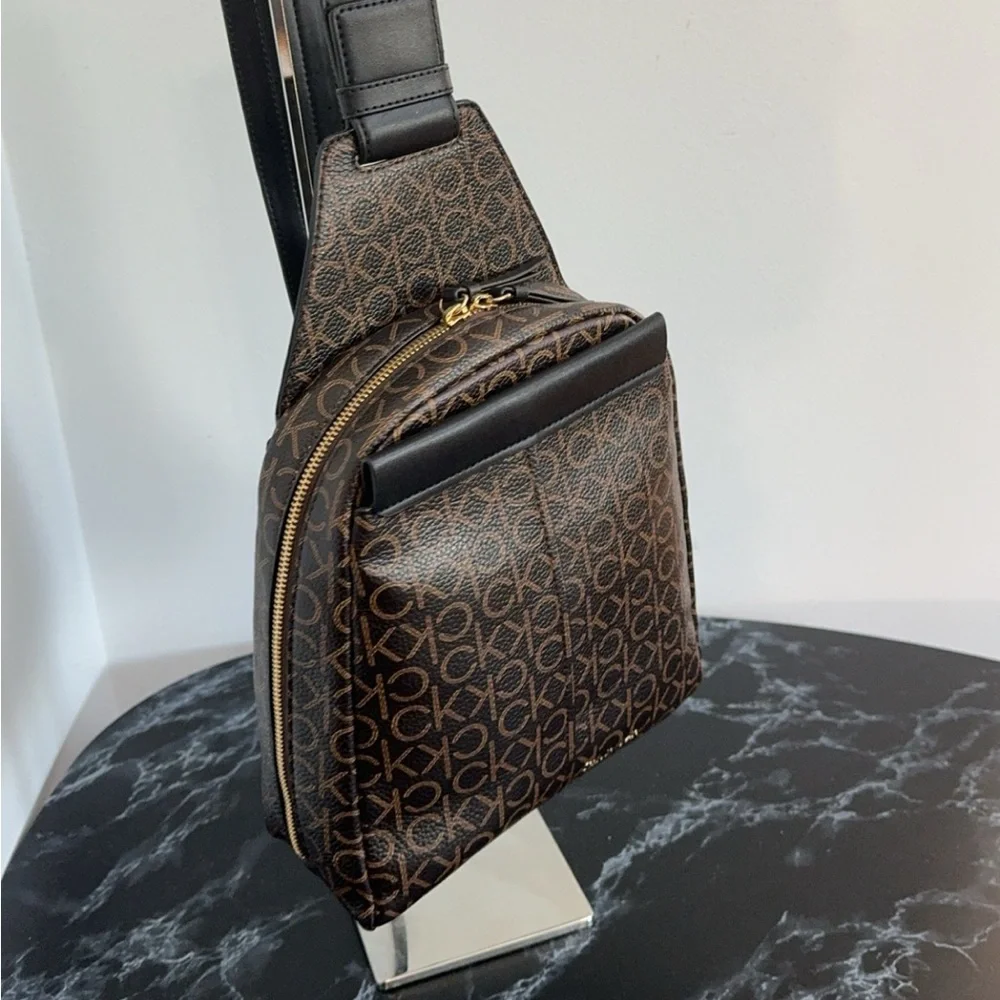 Calvin Klein Bag Millie Logo Sling CK Backpack PU Leather AUTHENTIC